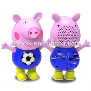 Cute toy pink pig cartoon speaker