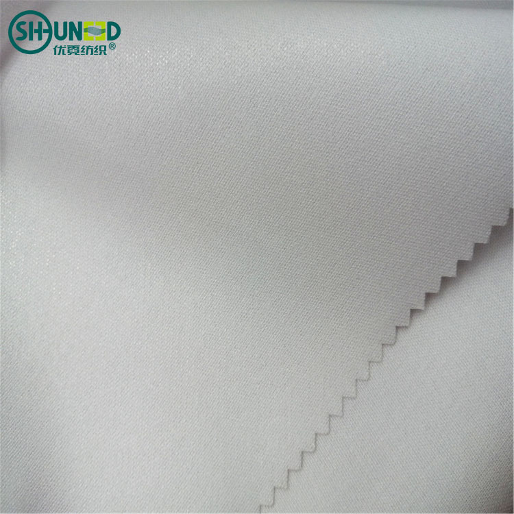 China Wholesale Manufacture Hard Shirt Interlining 100% Polyester 155gsm Fusible Collar Lining for Men Shirt