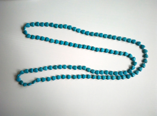 Bead Necklace, Fashion Heart Shape Turquoise Beaded Necklace, Turquoise Jewelry Hand Knotted Necklace PT2291