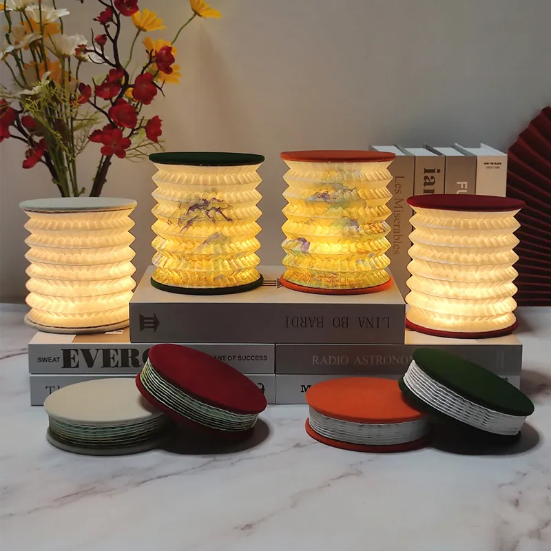 Elegant Portable Paper Lantern Night Light for Cozy Spaces