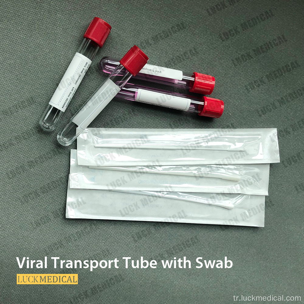 Virustransport kiti etiketleme tüpü Çift Swabs