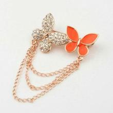 Lovely butterfly flying diamond brooch with orange petrol dropping6