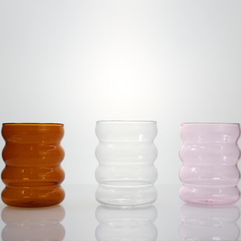 Colored Glass Ripple Tumbler