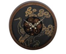 14 Inch Rustic Bird Pattern Gear Wall Clock