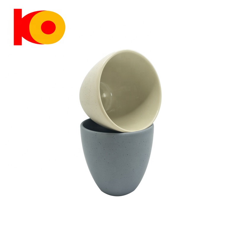 10oz Super quality creamy beige stoneware ceramic mug without handle