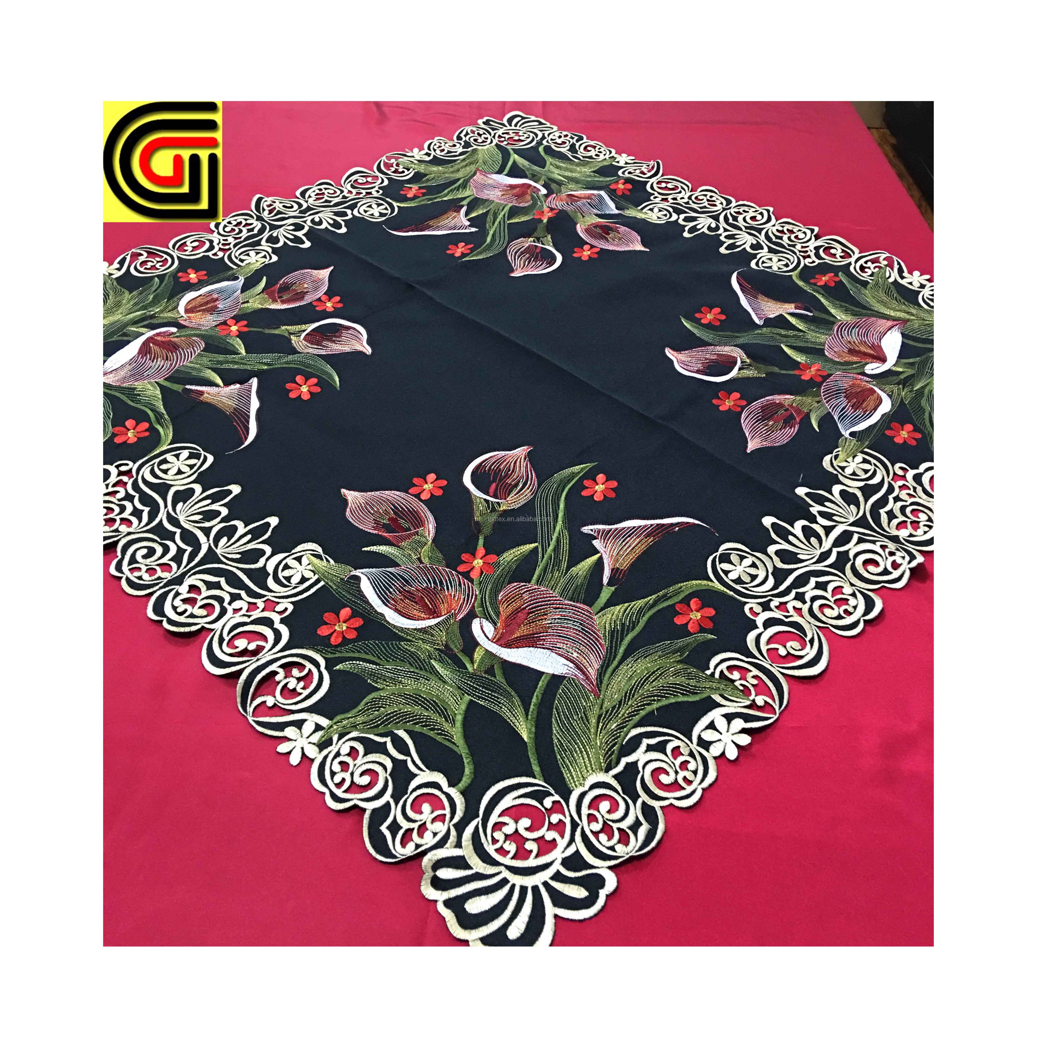 Polyester stain Ramadan embroidery table cloth_tablecloth