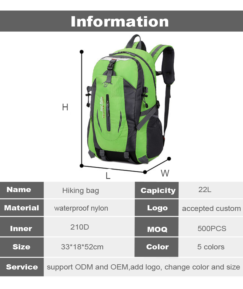Hot-selling Outdoor hiking backpack Mountaineering Sport Bag Men And Women camping bag hiking travel bag