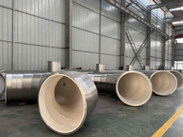Large diameter ceramic patch composite pipe