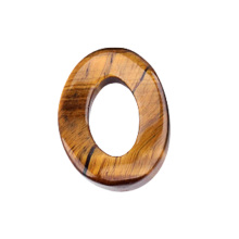 Yellow Tiger Eye Stone Twist 18x23mm QQ Circle & Hollow Oval Pendant Beads