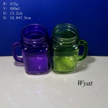 480ml 16oz Colored Glass Mason Jar Painted Glass Jar for Drinkware