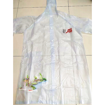 gaya panjang telus Frosted permukaan pvc raincoat dewasa