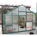 Aluminum greenhouse with polycarbonate covering