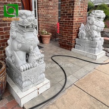 Chinese Style Marble Foo Dog Sculpture