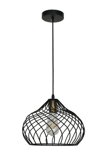 Black Metal Mesh Cage Shade Pendant Light