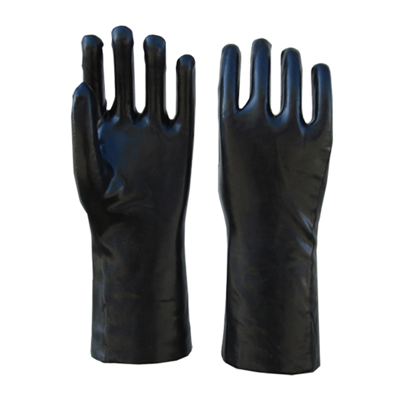 Black pvc protective safety mechanical working gloves