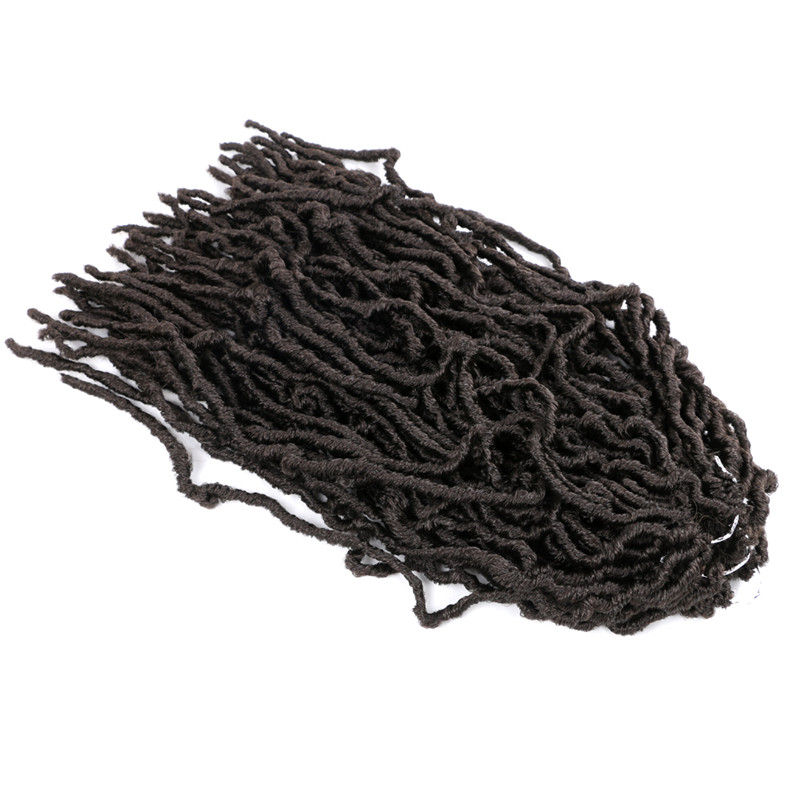 Crochet Faux Nu Locs Wavy Goddess Soft Dreadlocks Synthetic Nu Gypsy Locs Preloop Hair Extension 14/18/24inch