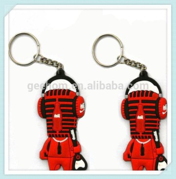 cute cartoon robot 3d silicone keychain clip