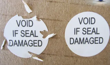 Destructible adhesive label paper, fragile security label, Custom Destructive Warranty Stickers Brittle