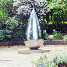 Outdoor Garden Modern Metal Stainless Steel Water Drop Sculpture