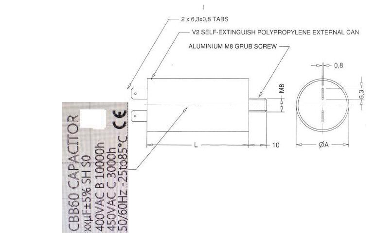 Film capacitors-AC capacitors CBB60 motor run capacitors