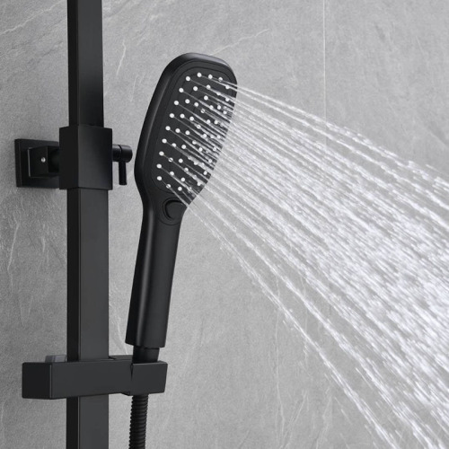 Tap&Shower Black thermostatic showerhead set with handheld shower valve Factory