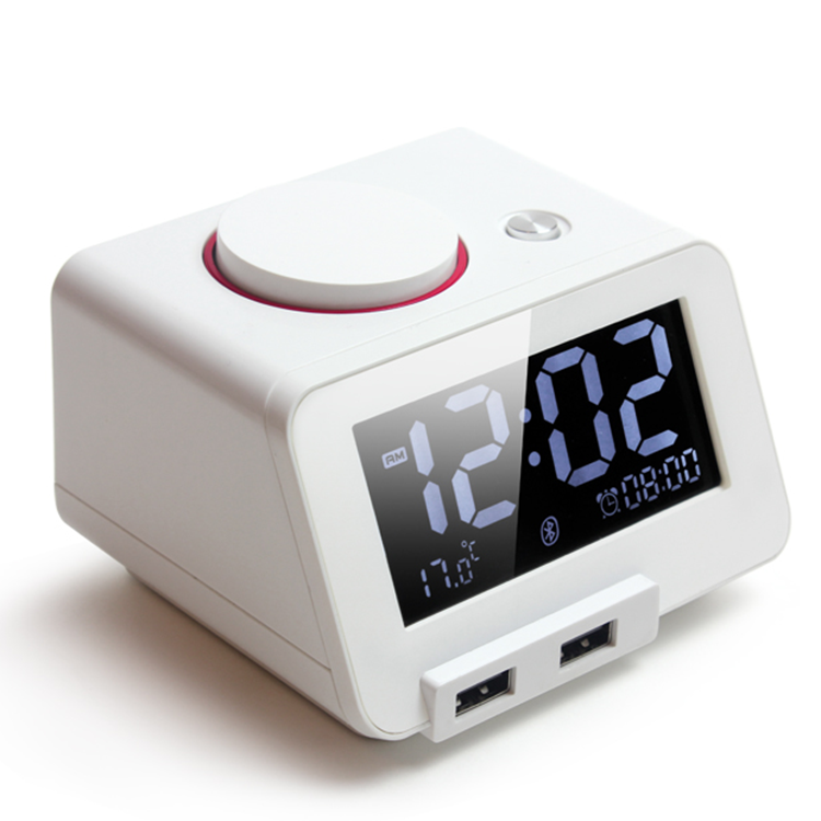 Homtime C1 Pro Alarm Clock for Bedrooms 2-Port Universal USB Charger, Large Dimmable LCD Screen