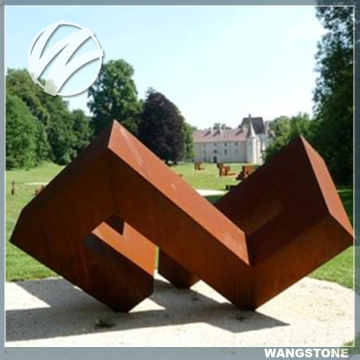 Square Shape Custom Size City Style Corten Steel Sculpture