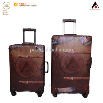 2016 New PU vintage trolley case trolley luggage set suitcase carry case