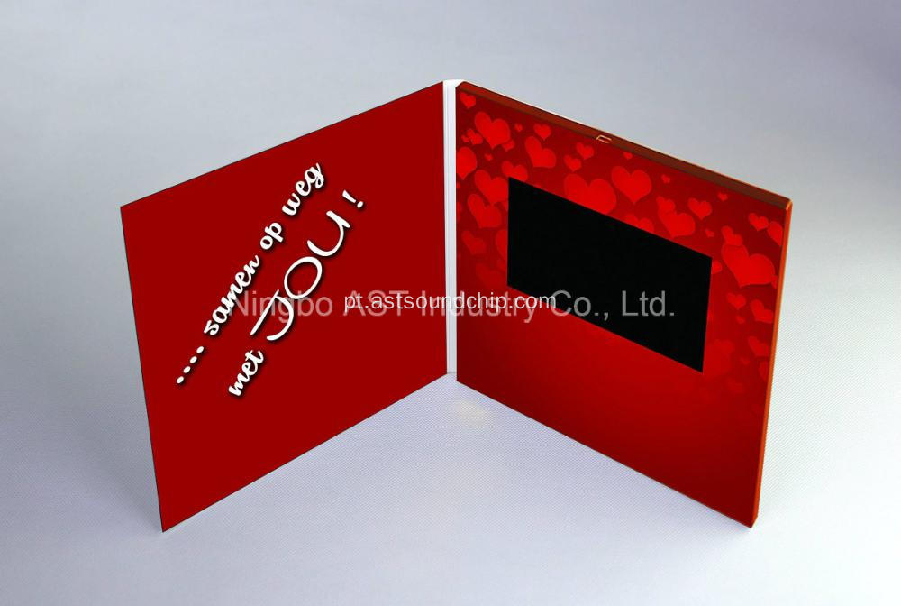 Folheto de saudação de vídeo da placa de vídeo personalizada Brochura de vídeo da placa de convite do LCD