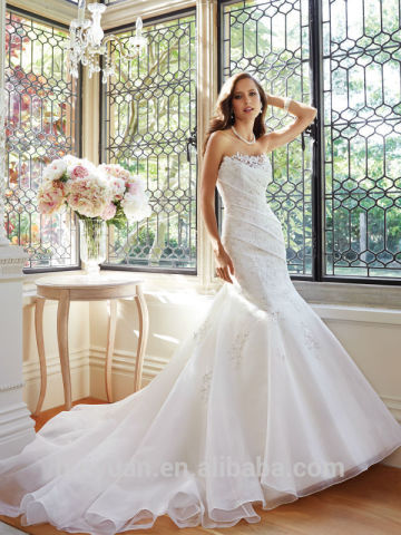 white chiffon mermaid strapless wedding ball gowns