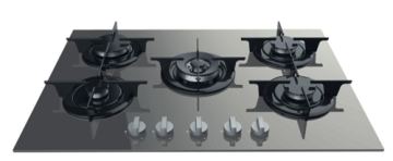 Italy Gas Hobs 5 Ring on Glass Top