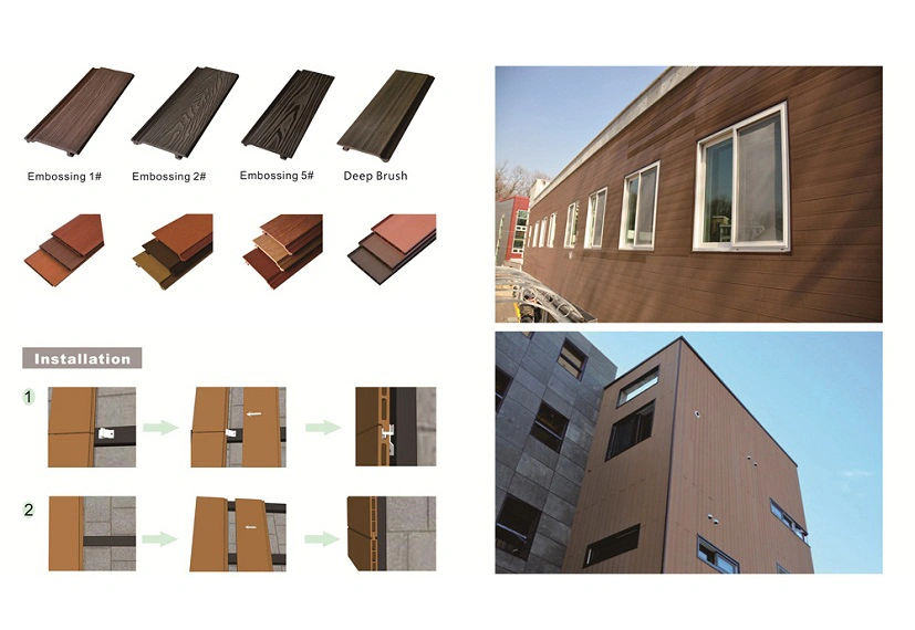 Waterproof Fireproof PVC Exterior Wall Cladding Siding Beauty Decorate WPC Wall Siding