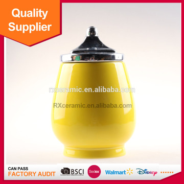 Yellow chocolate ceramic candy box for store