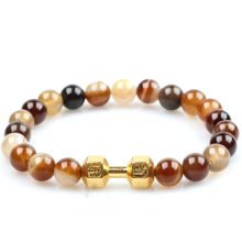 2018 Wholesale 8mm natural stone beads botswana agate gemstone bead stretch bracelets