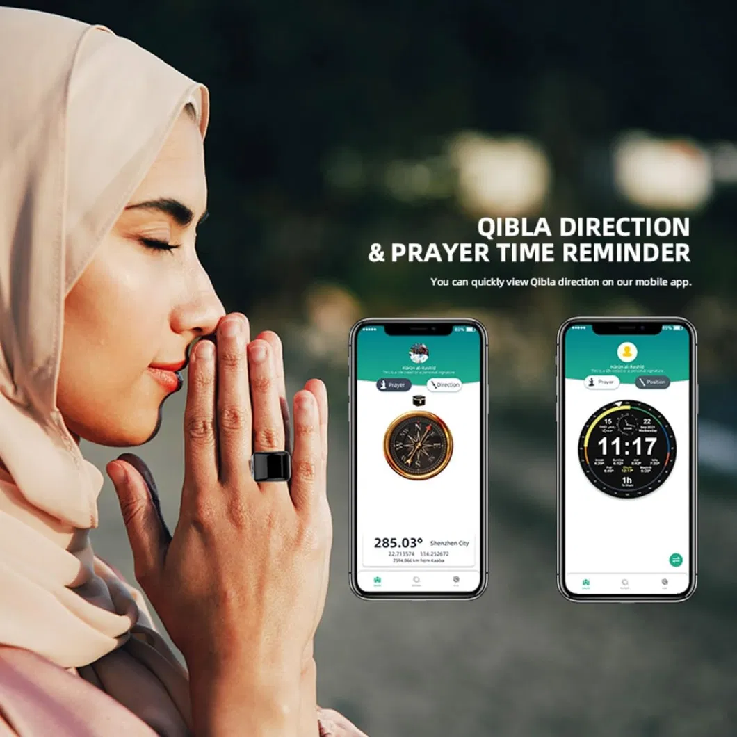 Smart Digital Tasbih Rings - Waterproof Prayer Counter with OLED Screen