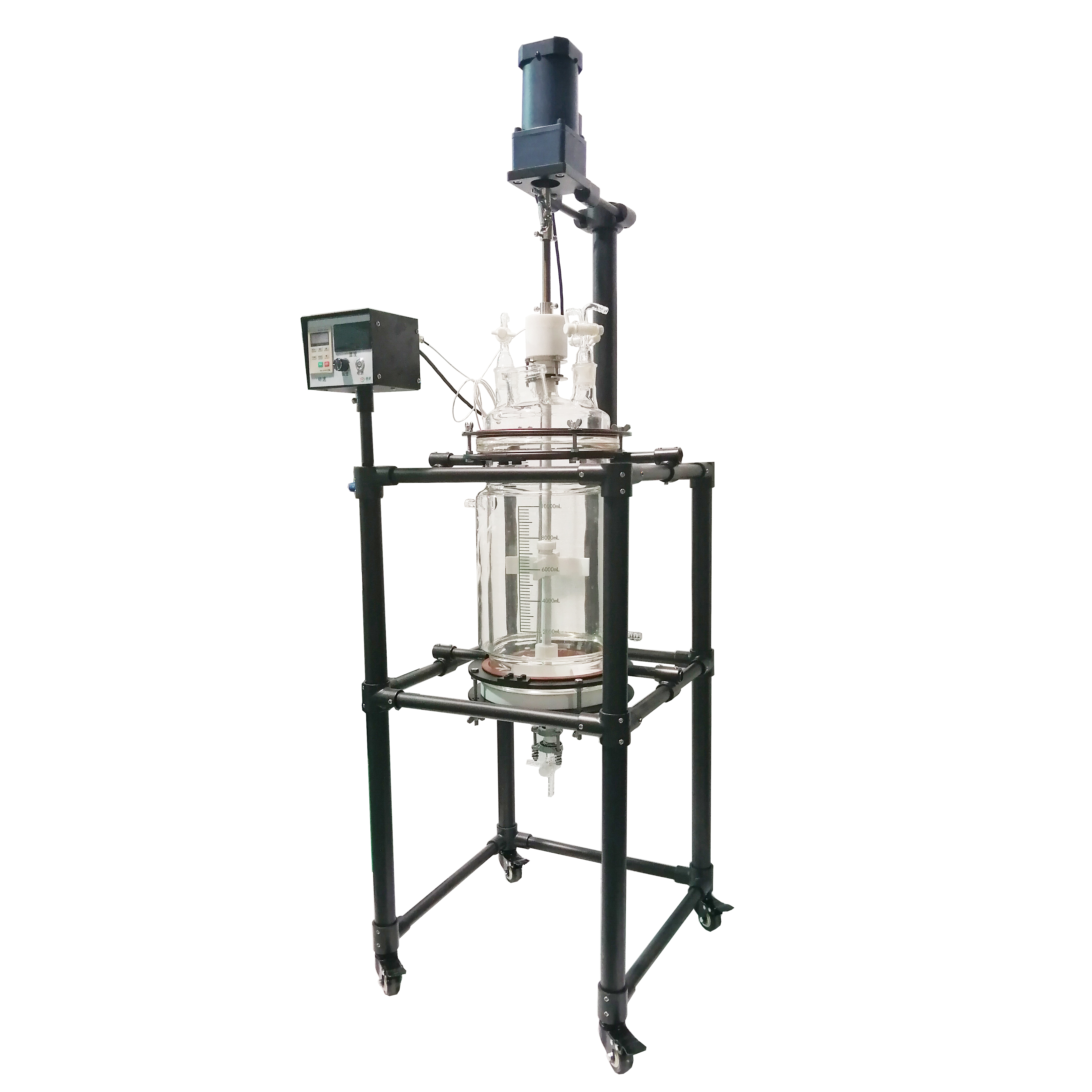 10L 20L High Quality Frame with Spray PTFE Pyrolysis jacked glass reactor