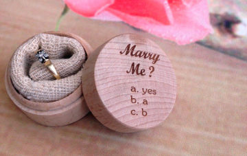 Natural Wood Engagement Ring Wedding Rings Box