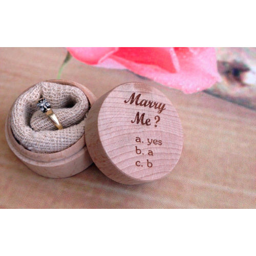 Natural Wood Engagement Ring Wedding Rings Box