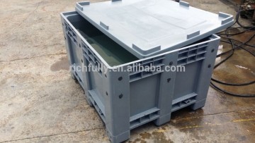 Low price euro plastic pallet crate with lid