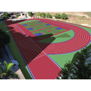 ทุกสภาพอากาศได้รับการรับรอง IAAF 5: 1 วัสดุทางเท้า Courts Sports Flooring พื้นลู่วิ่งกีฬา