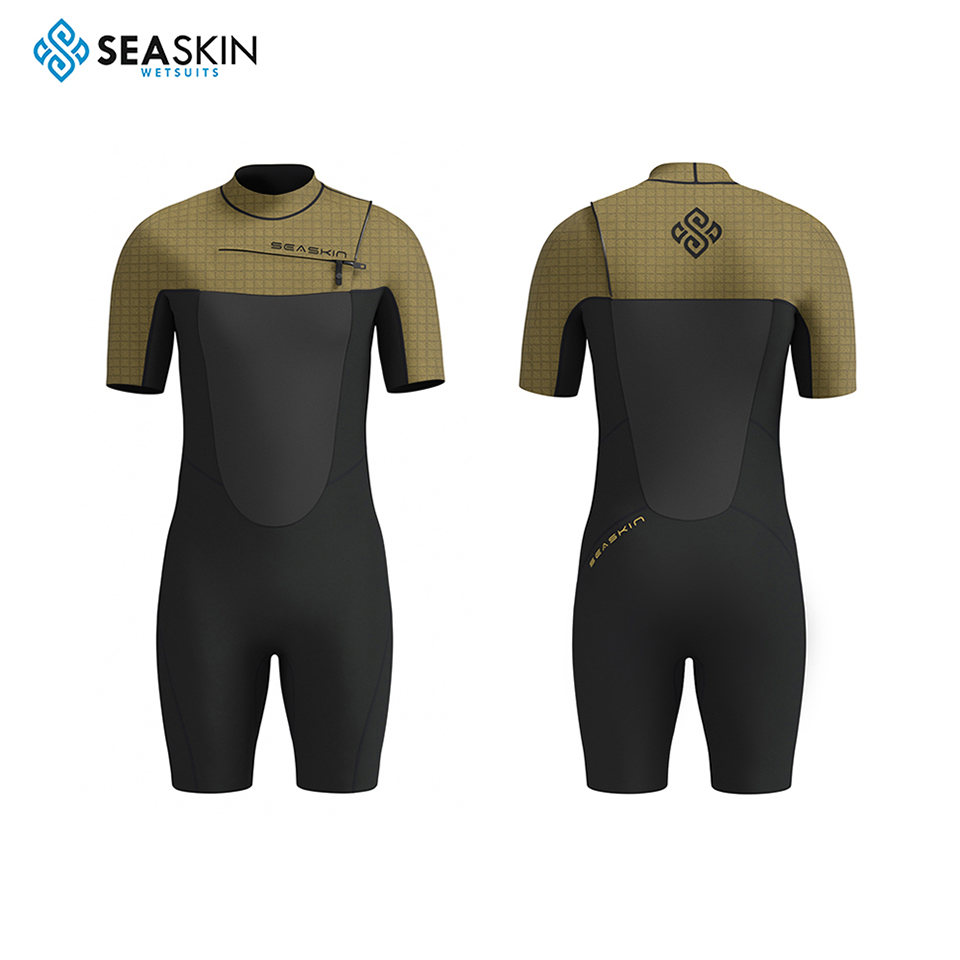 Seaskin 2mm setelan musim semi dada depan wetsuit