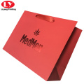 Luxury Red Foil Paper Bag With Ribbon Handle