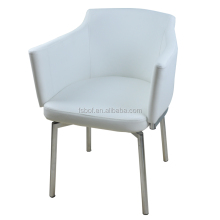 White Rocking Leather Dining Chairs with 360 Degree Swivel - J101 (Cheap Metal)