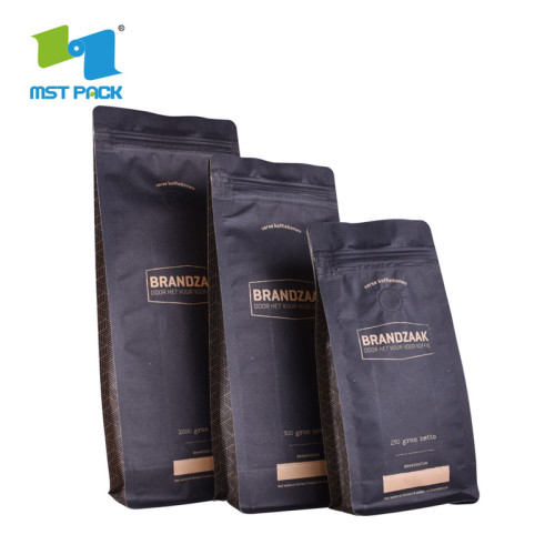 Custom Printed Coffee Packaging Flat Block Bottom Pouches