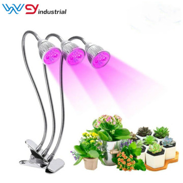 Clip clamp led plant grow light 3head 30W