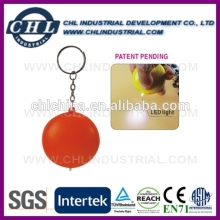 Wholesale PU stress keychain with flash light