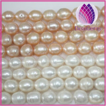 Natural Pearl white / peach / mauve 9-10mm rice,B+ grade.