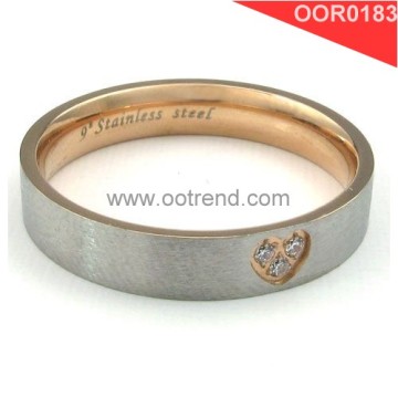 New design heart slot cubic zirconia heart ring