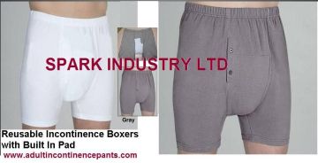 White Breathable Cotton Washable Incontinence Briefs Incontinence Boxers Pant Oem