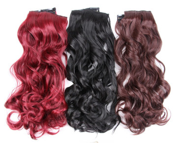 AliLeader Wholesale Clip In Synthetic Clip-in One Piece Hairpiece 20" Body Wave Clip In Hair Extension
